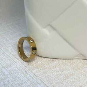Gold Ring with Silver Accents